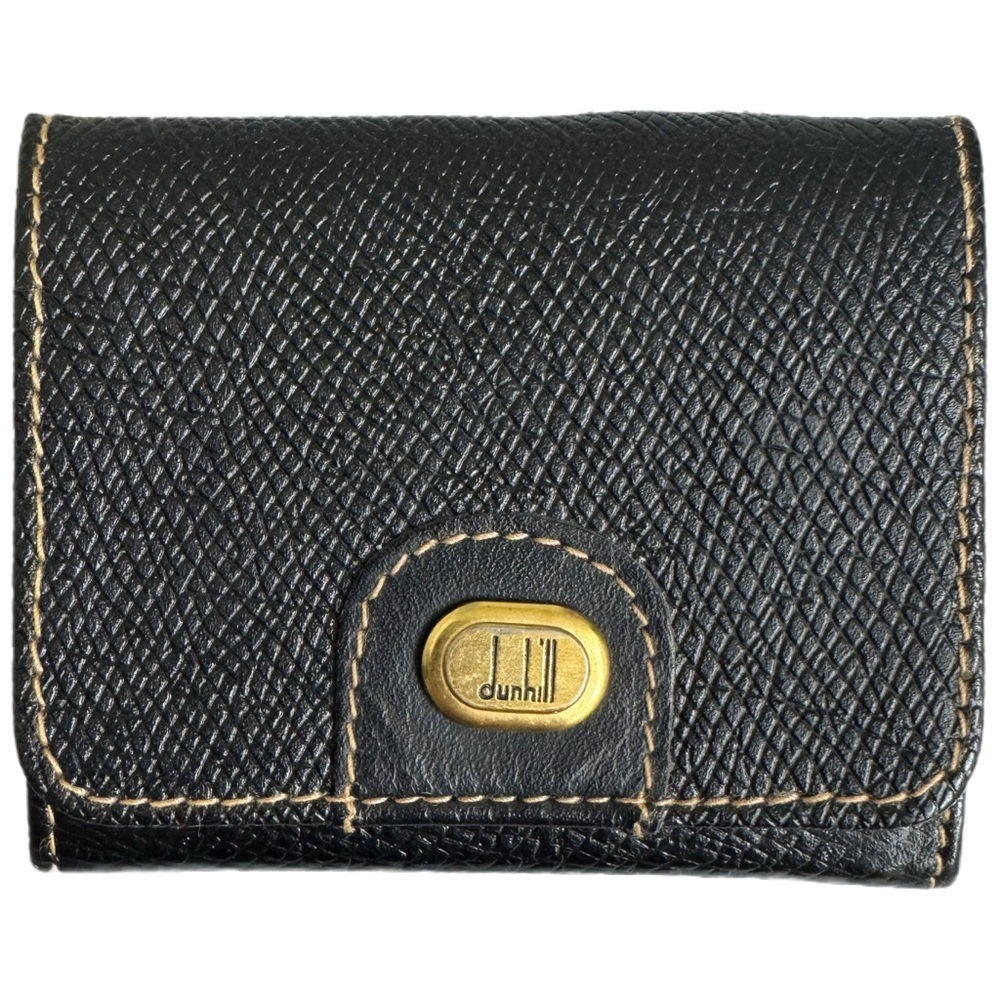 Alfred Dunhill Textured Black Leather Coin Pouch